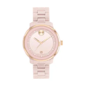 Movado BOLD Verso 39MM Blush Ceramic Watch. 3600935