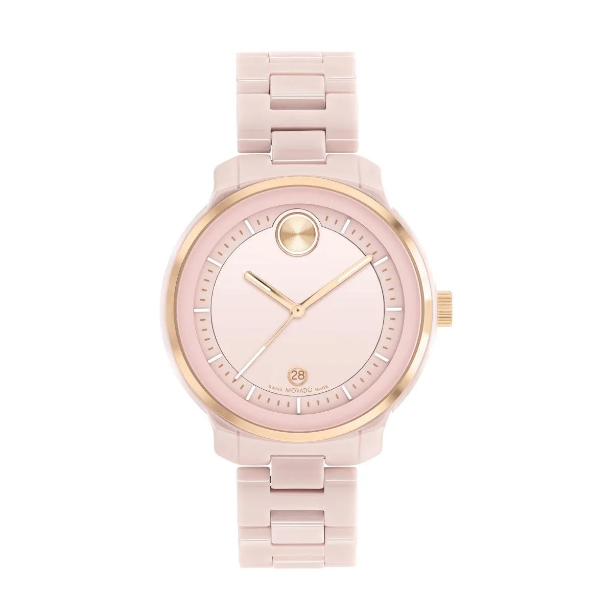 Movado BOLD Verso 39MM Blush Ceramic Watch. 3600935