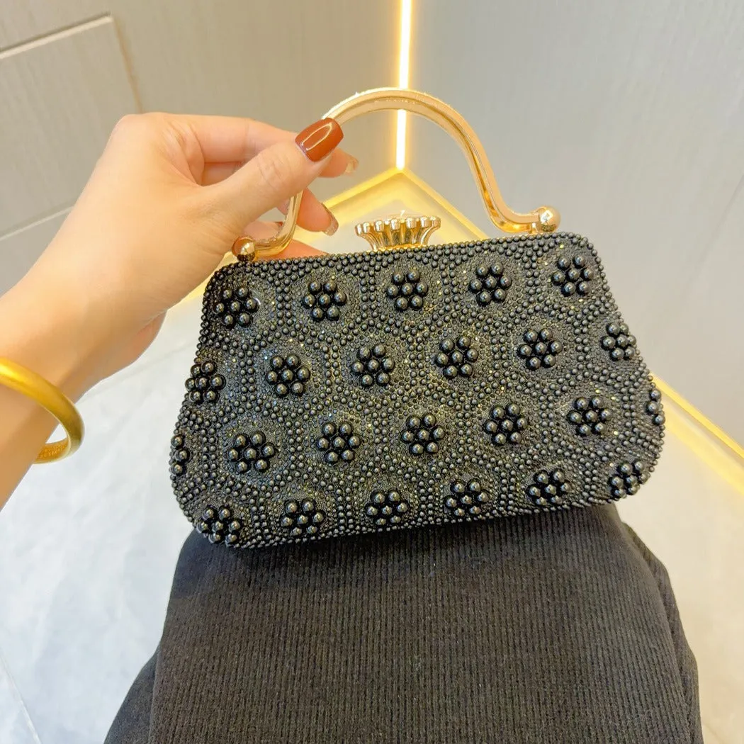 New New retro pearl bag, dinner bag, small hand bag, hand bag, women's cheongsam bag, wedding versatile messenger bag.