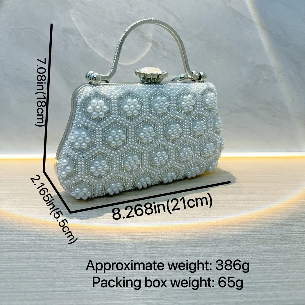 New New retro pearl bag, dinner bag, small hand bag, hand bag, women's cheongsam bag, wedding versatile messenger bag.