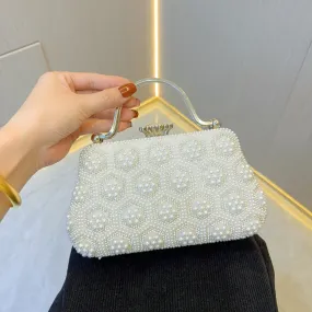 New New retro pearl bag, dinner bag, small hand bag, hand bag, women's cheongsam bag, wedding versatile messenger bag.