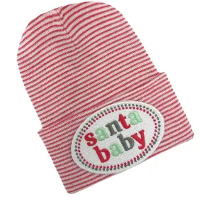 Newborn Hat - Striped Santa Baby