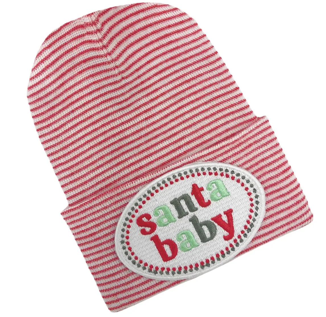 Newborn Hat - Striped Santa Baby
