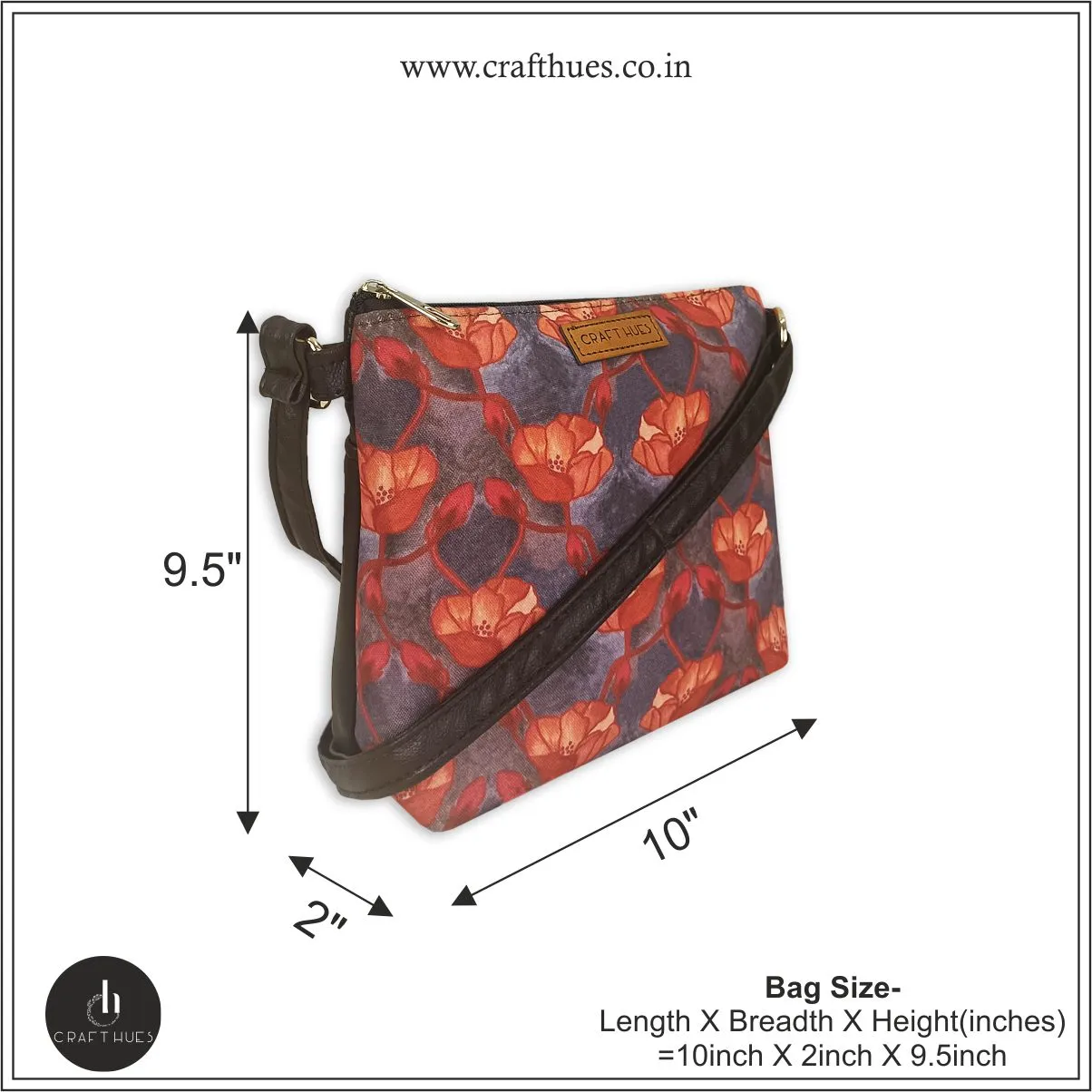 Orange Flower Nouveau Sling Bag