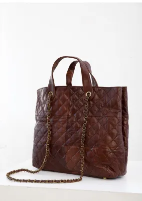Patchwork Quilted Leather Tote