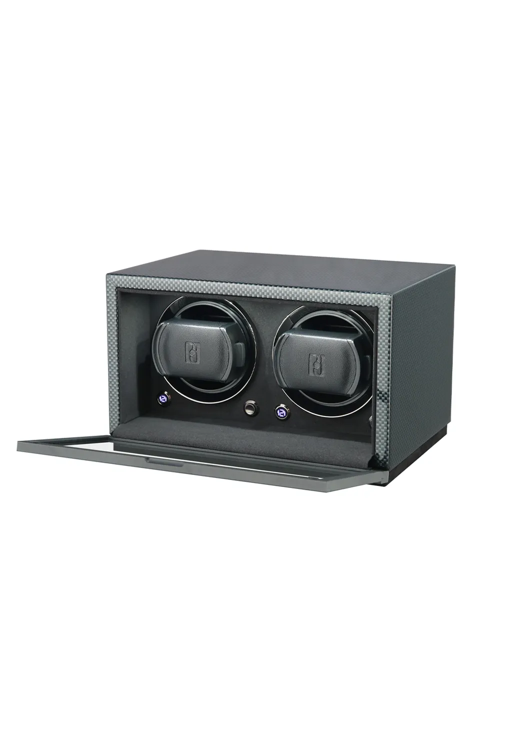 Paul Design Petite 2 Carbon Fiber Double Watch Winder with Door