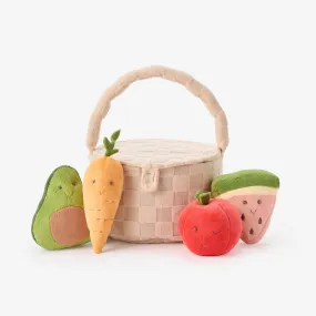 Picnic Basket & Fruits Plush Set