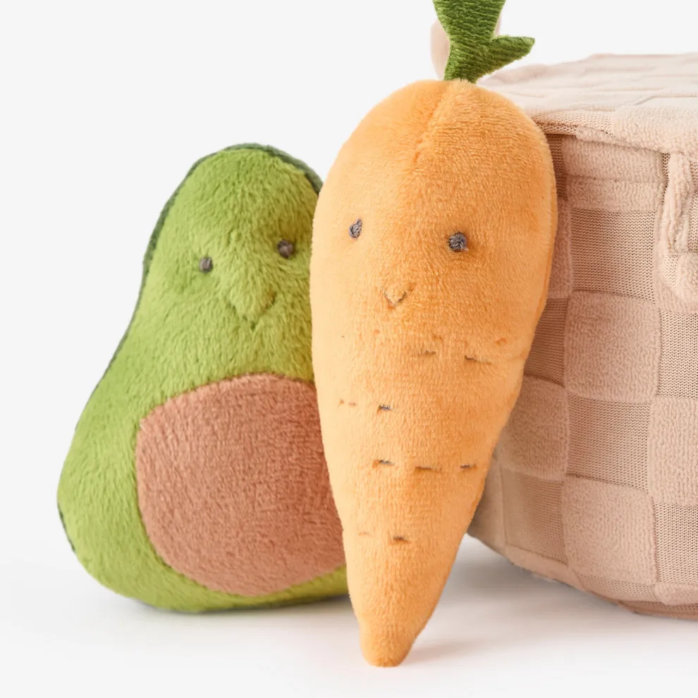 Picnic Basket & Fruits Plush Set
