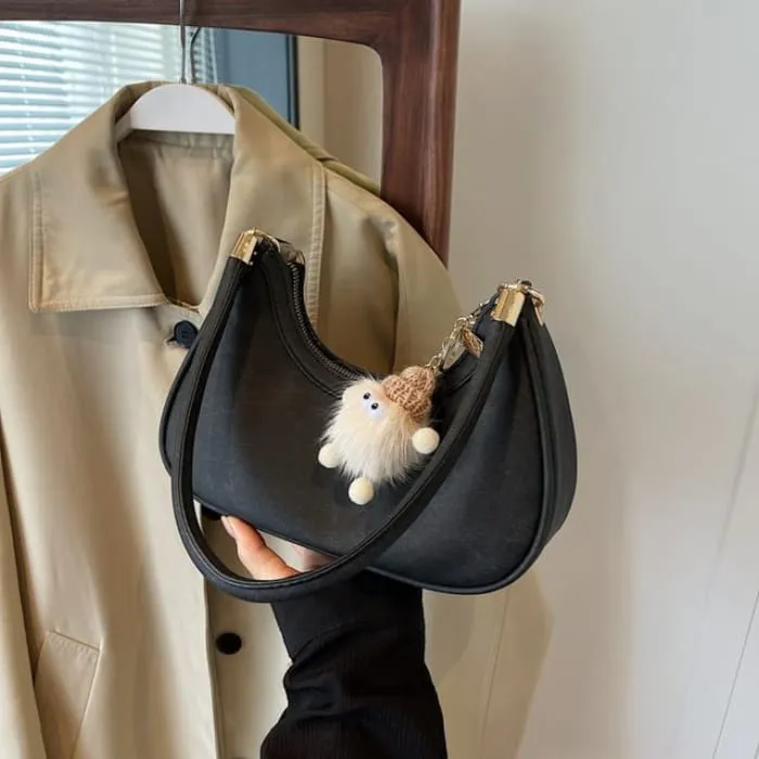 Plain Faux Leather Crossbody Bag