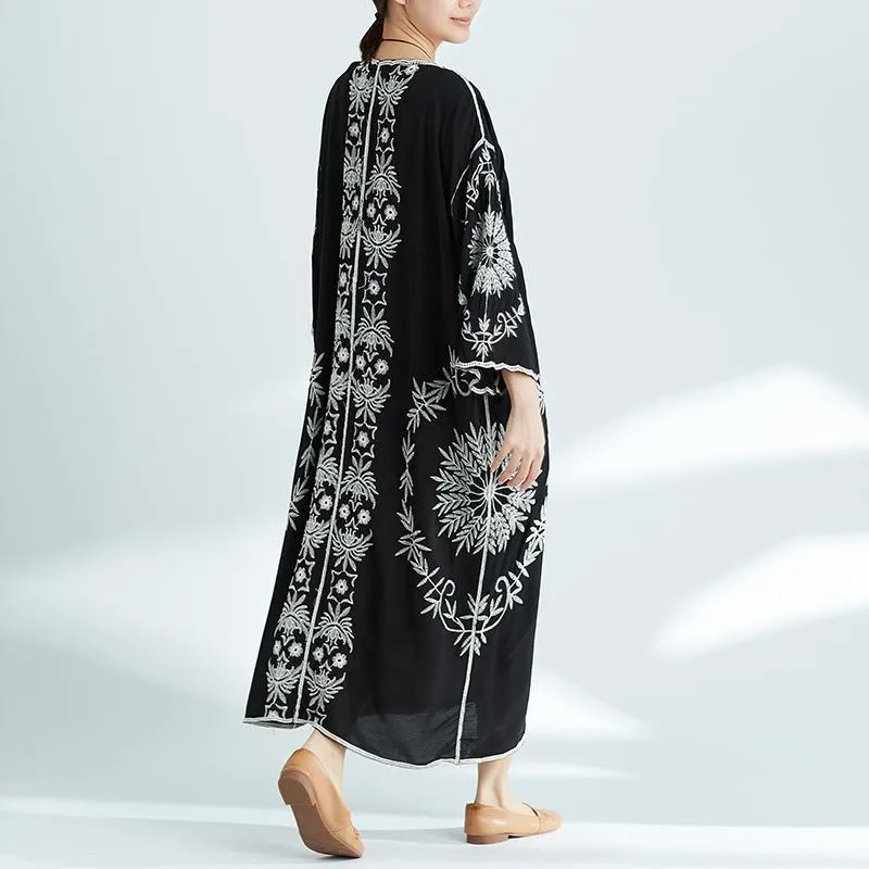 Plus-Size Increase Long Cardigan Tie Shawl National Style Retro Wild Sun Protection Clothing