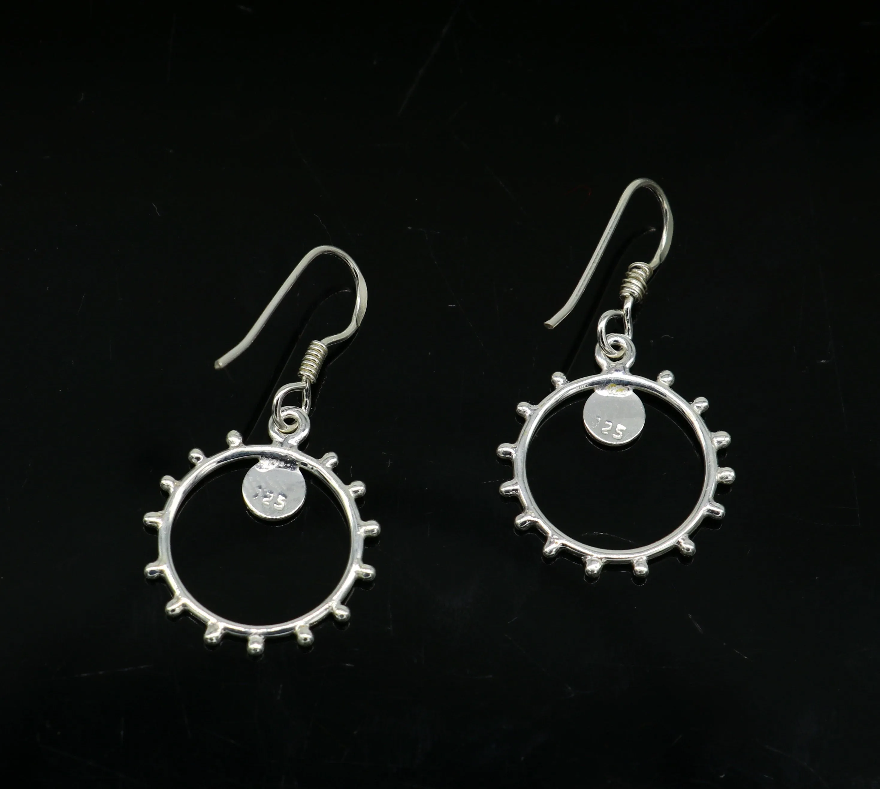 Pure 925 sterling silver handmade unique style designer new trendy fancy hoop earring, drop dangle charm earring for girls, brides ear685