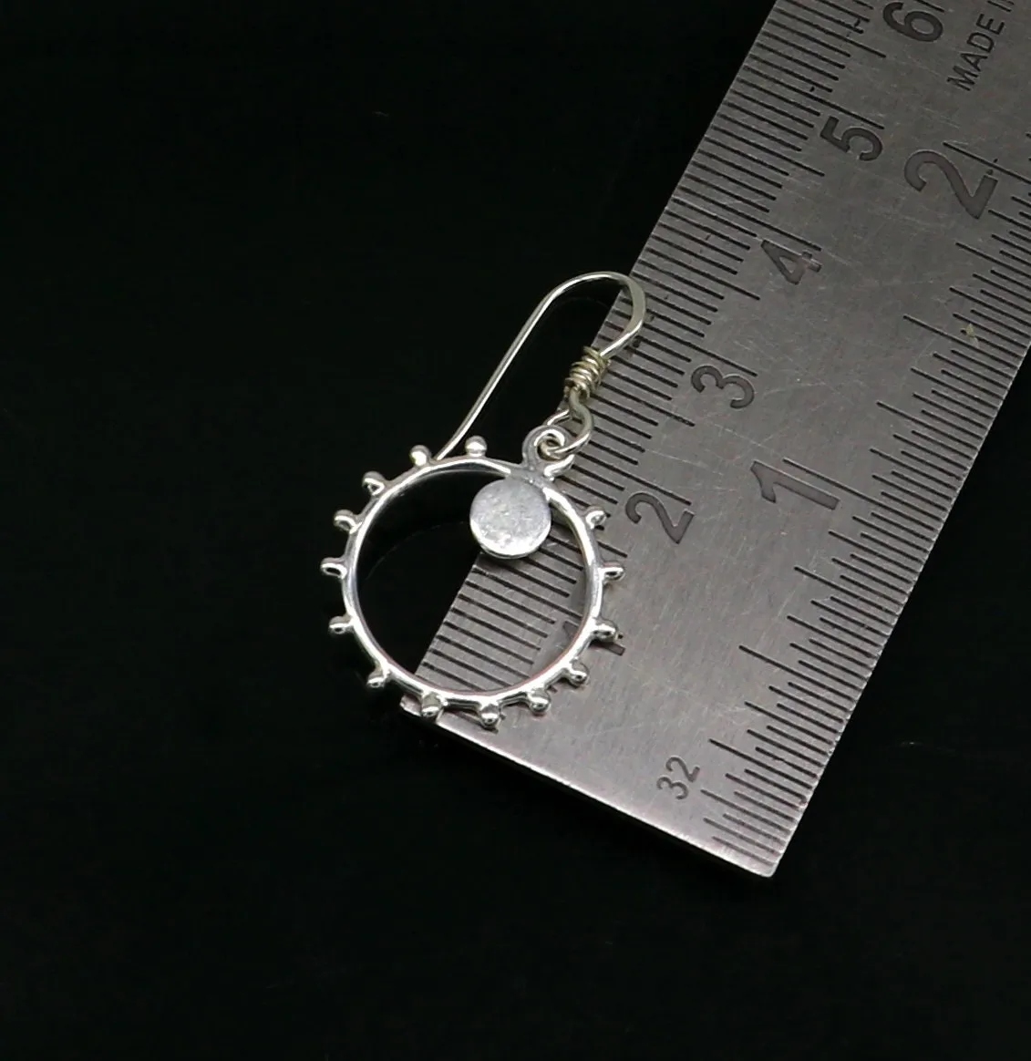 Pure 925 sterling silver handmade unique style designer new trendy fancy hoop earring, drop dangle charm earring for girls, brides ear685