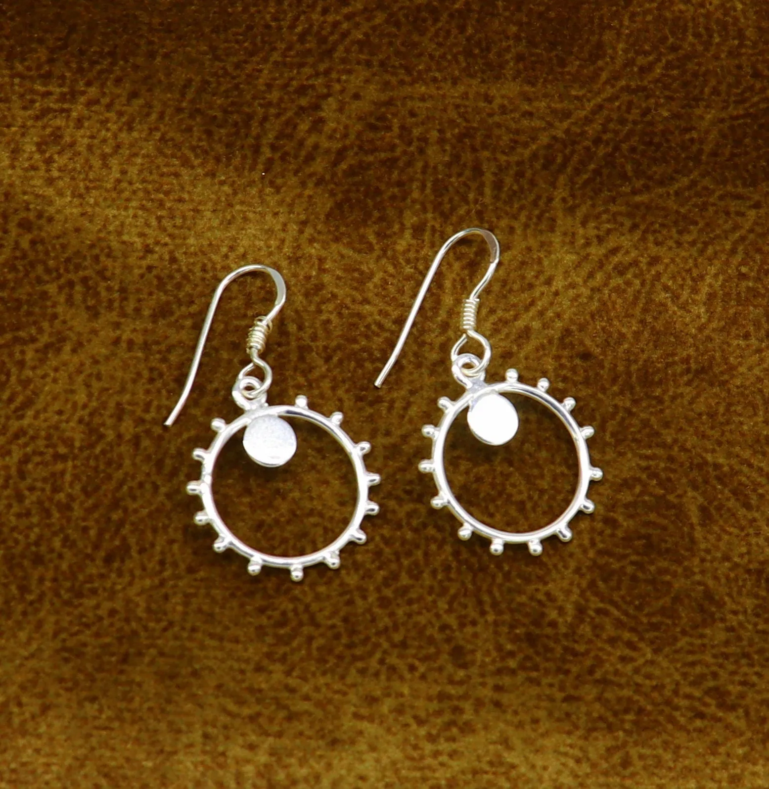 Pure 925 sterling silver handmade unique style designer new trendy fancy hoop earring, drop dangle charm earring for girls, brides ear685