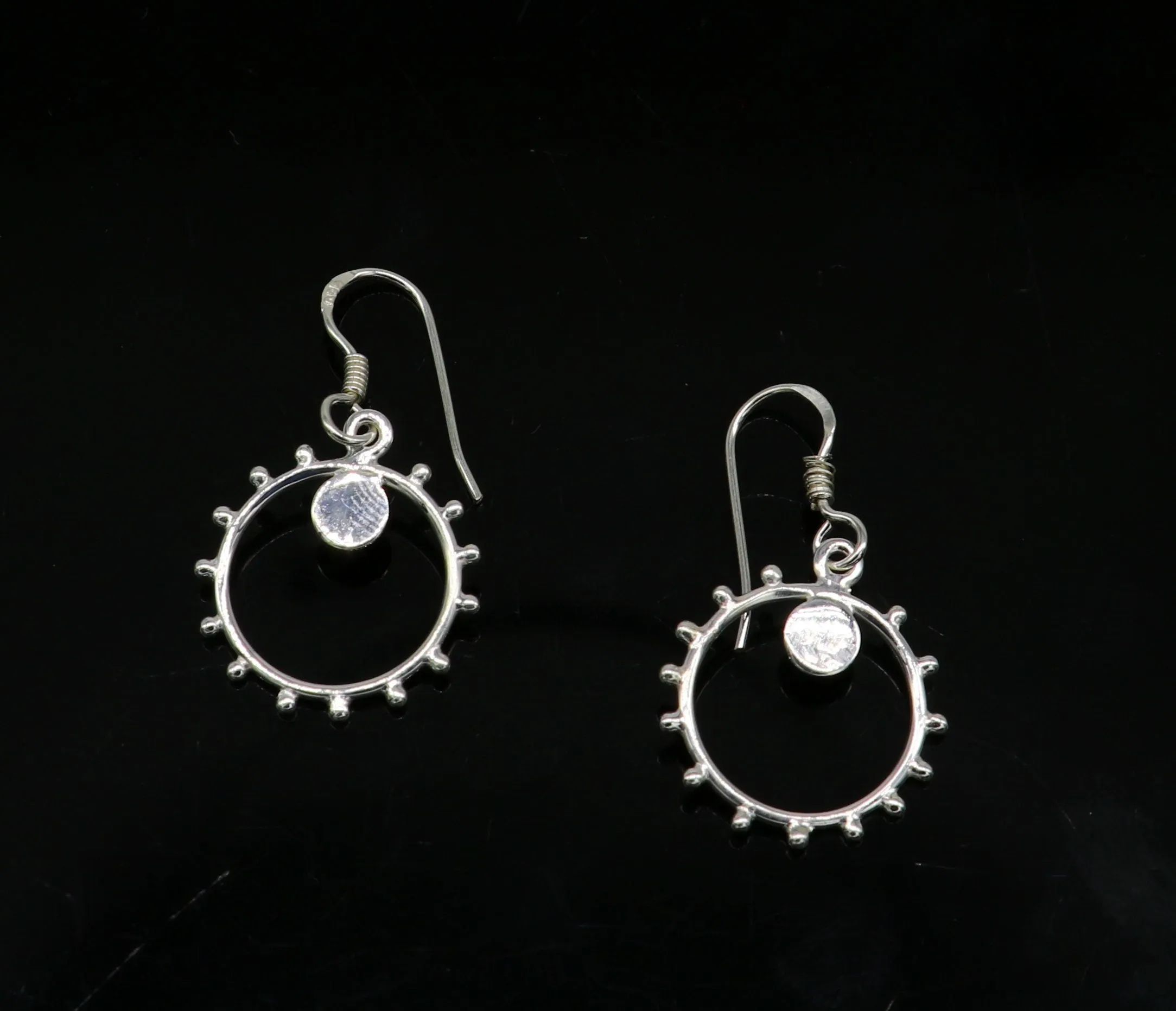 Pure 925 sterling silver handmade unique style designer new trendy fancy hoop earring, drop dangle charm earring for girls, brides ear685