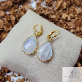 Rainbow Moonstone Teardrop Earring, 925 Sterling Silver Earring, Gemstone Earring, Bridesmaid Designer Earring, Blue Fire Moonstone Earring