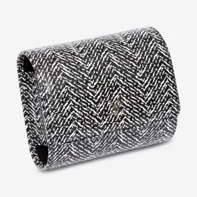 Rapport London Marlow Black Herringbone Leather Single Watch Roll D144