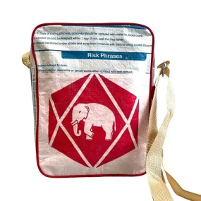 Recycled Cement Sack Crossbody Bag - Diamond Elephant