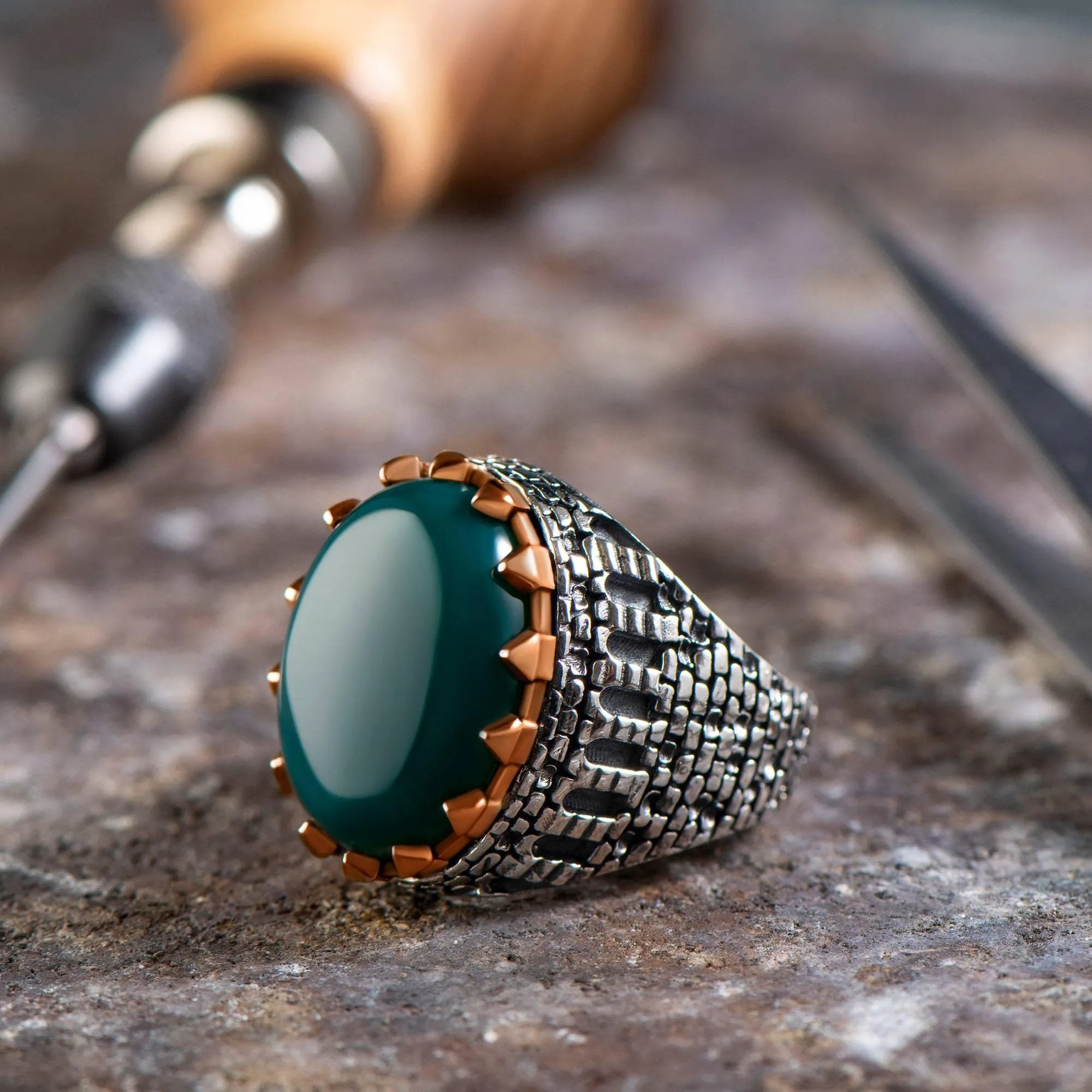 Red Agate Gemstone Men Ring ,Men Handmade Ring,
