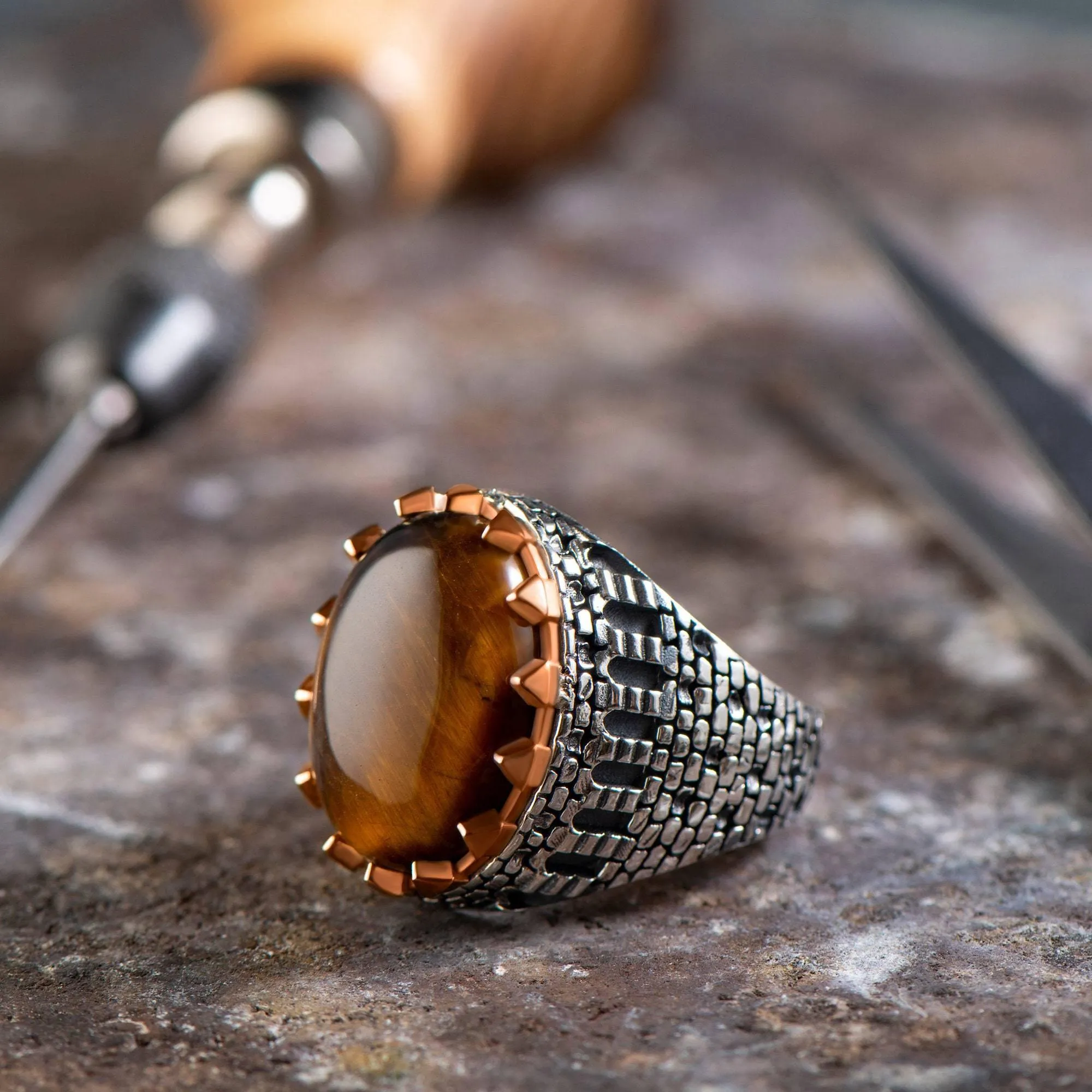 Red Agate Gemstone Men Ring ,Men Handmade Ring,