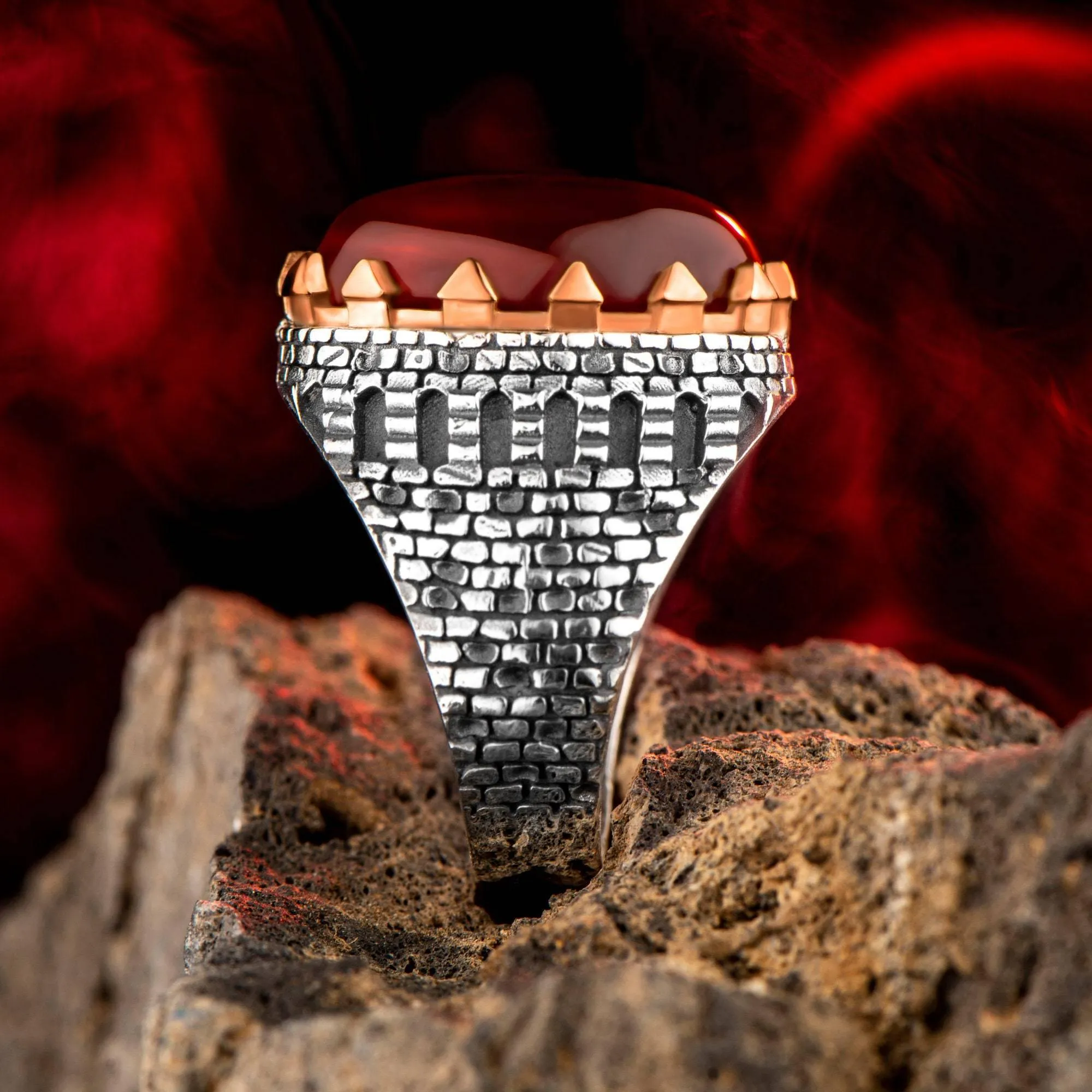 Red Agate Gemstone Men Ring ,Men Handmade Ring,