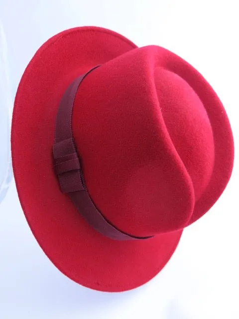 Red Felt Trilby Fedora