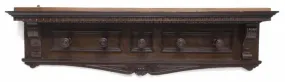 RENAISSANCE REVIVAL STYLE CARVED WALL HAT RACK, 19th Century ( 1800s )