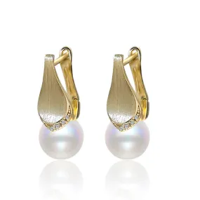 Rhodium Plated Clip On Pearl Earring Settings-Feliz Pearl
