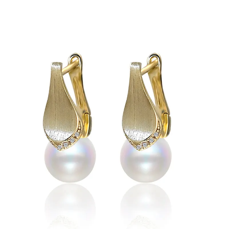 Rhodium Plated Clip On Pearl Earring Settings-Feliz Pearl