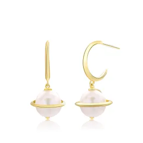 Rhodium Plated Pearl Earring Setting-Universe Collection