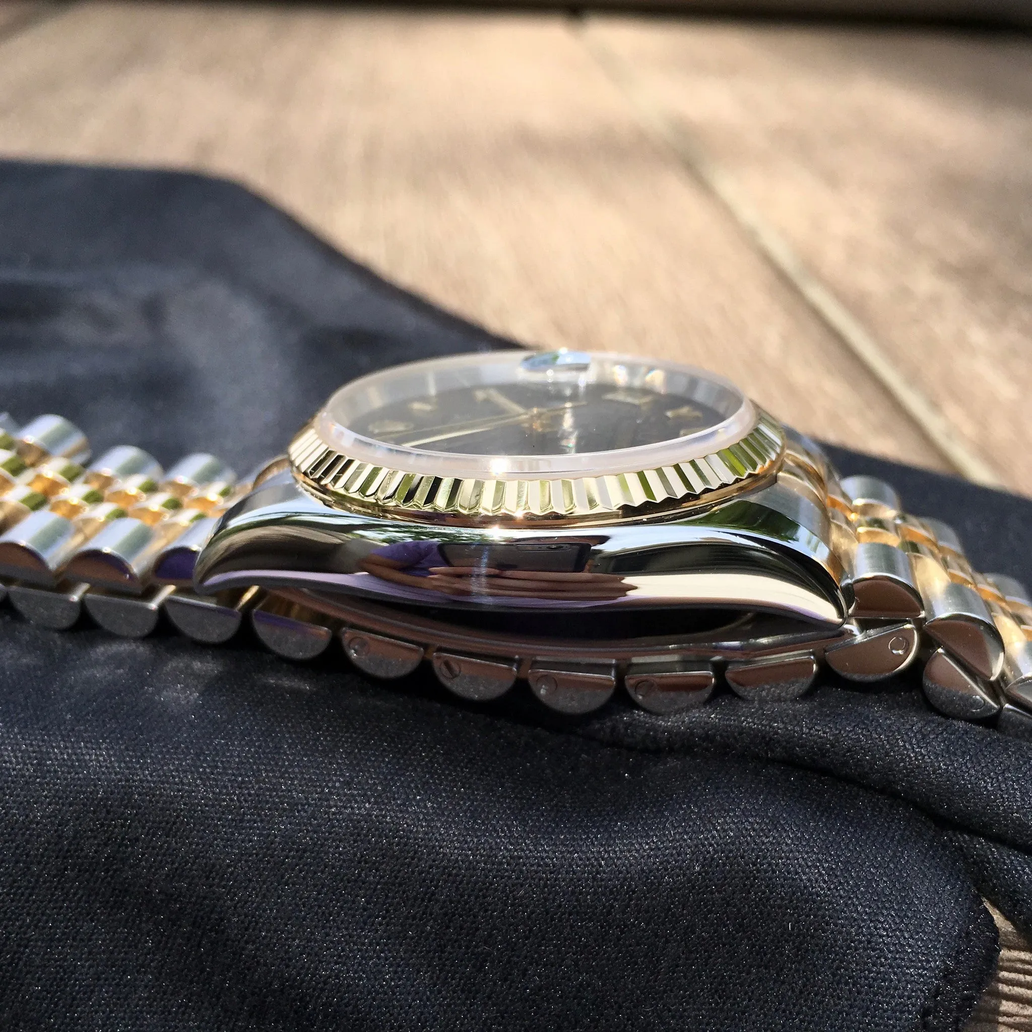 Rolex Datejust 116233 Black 50th Anniversary Jubilee Cal. 3135 Two Tone Steel 18K Wristwatch Circa 2005