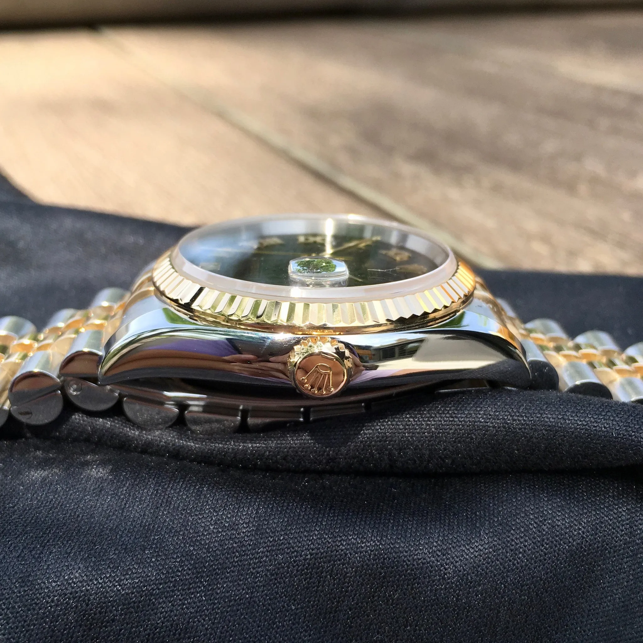 Rolex Datejust 116233 Black 50th Anniversary Jubilee Cal. 3135 Two Tone Steel 18K Wristwatch Circa 2005