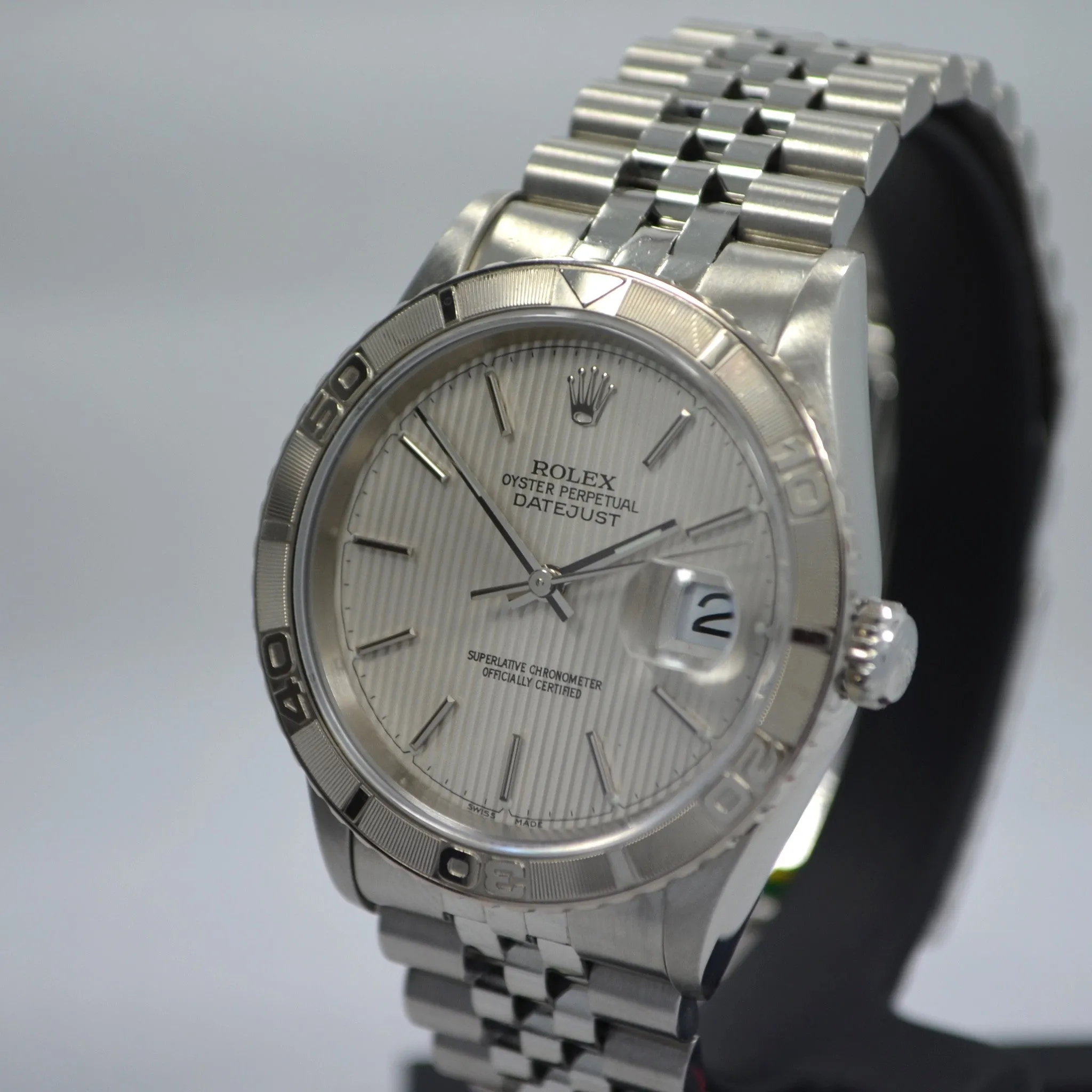 Rolex Datejust Turnograph Thunderbird Silver Tapestry Dial 16264 "U" 1997 Watch