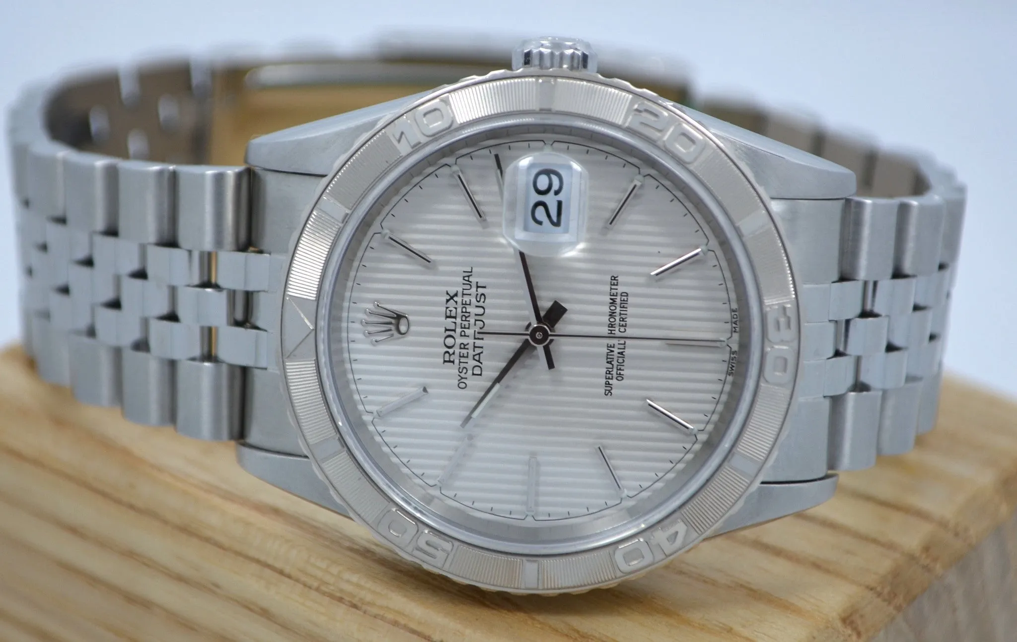 Rolex Datejust Turnograph Thunderbird Silver Tapestry Dial 16264 "U" 1997 Watch