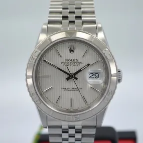 Rolex Datejust Turnograph Thunderbird Silver Tapestry Dial 16264 "U" 1997 Watch