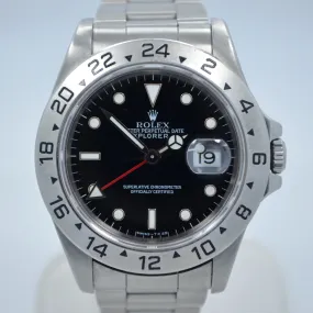Rolex Explorer II 16570 GMT Black Dial "X" Serial 1991 Automatic Steel Watch