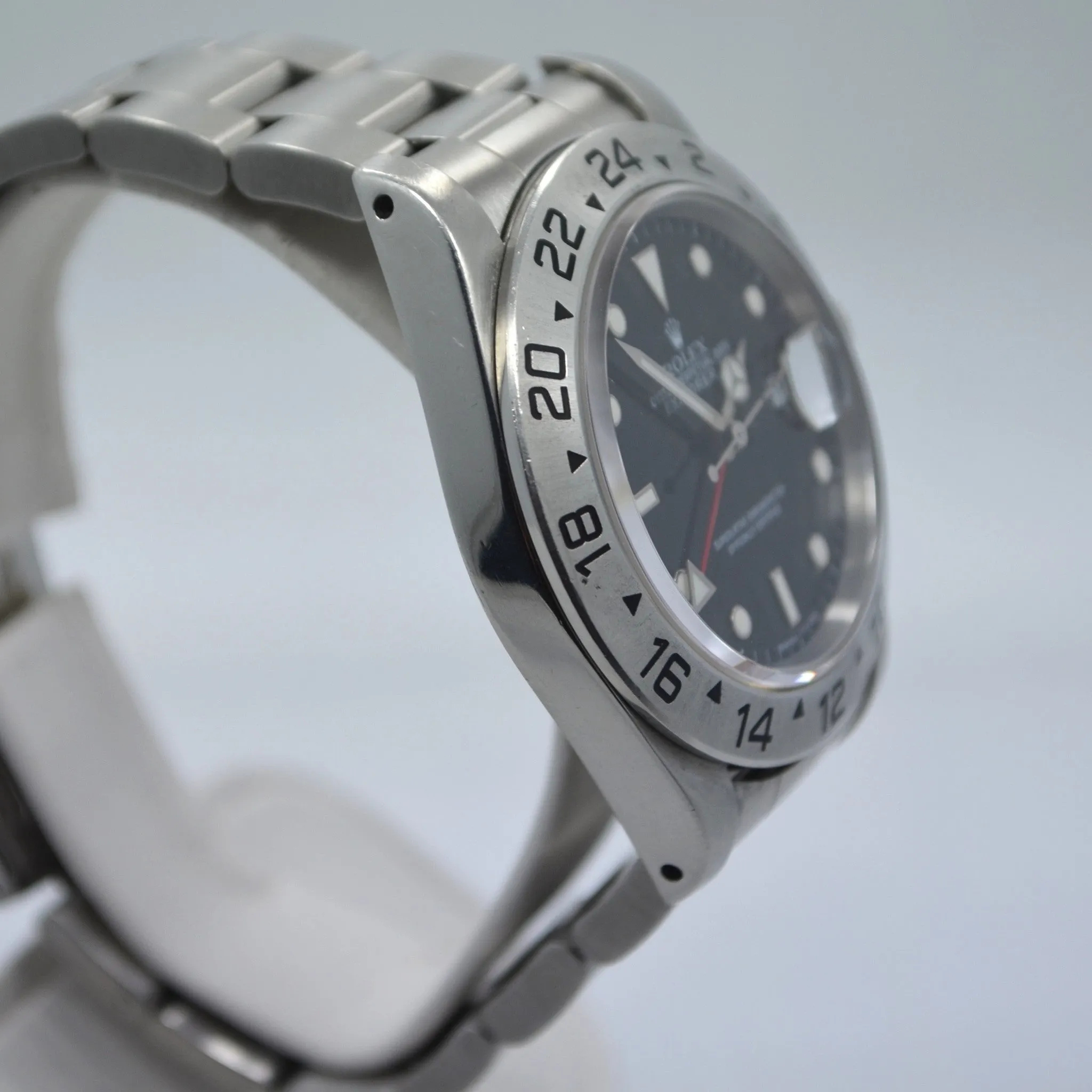 Rolex Explorer II 16570 GMT Black Dial "X" Serial 1991 Automatic Steel Watch