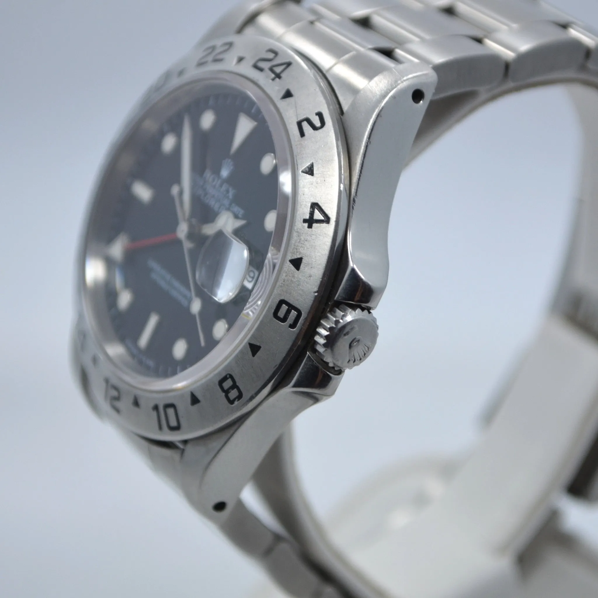 Rolex Explorer II 16570 GMT Black Dial "X" Serial 1991 Automatic Steel Watch