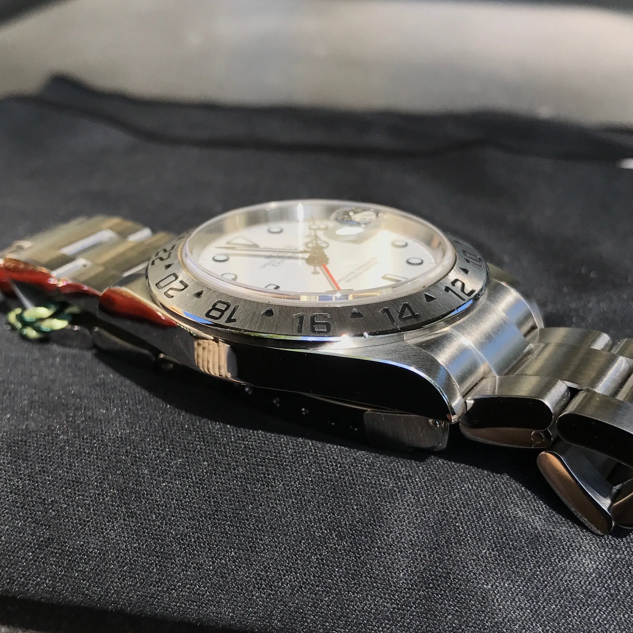 Rolex Explorer II 16570 Stainless Steel GMT Oyster "Z" Serial No Holes Automatic Wristwatch Box & Papers