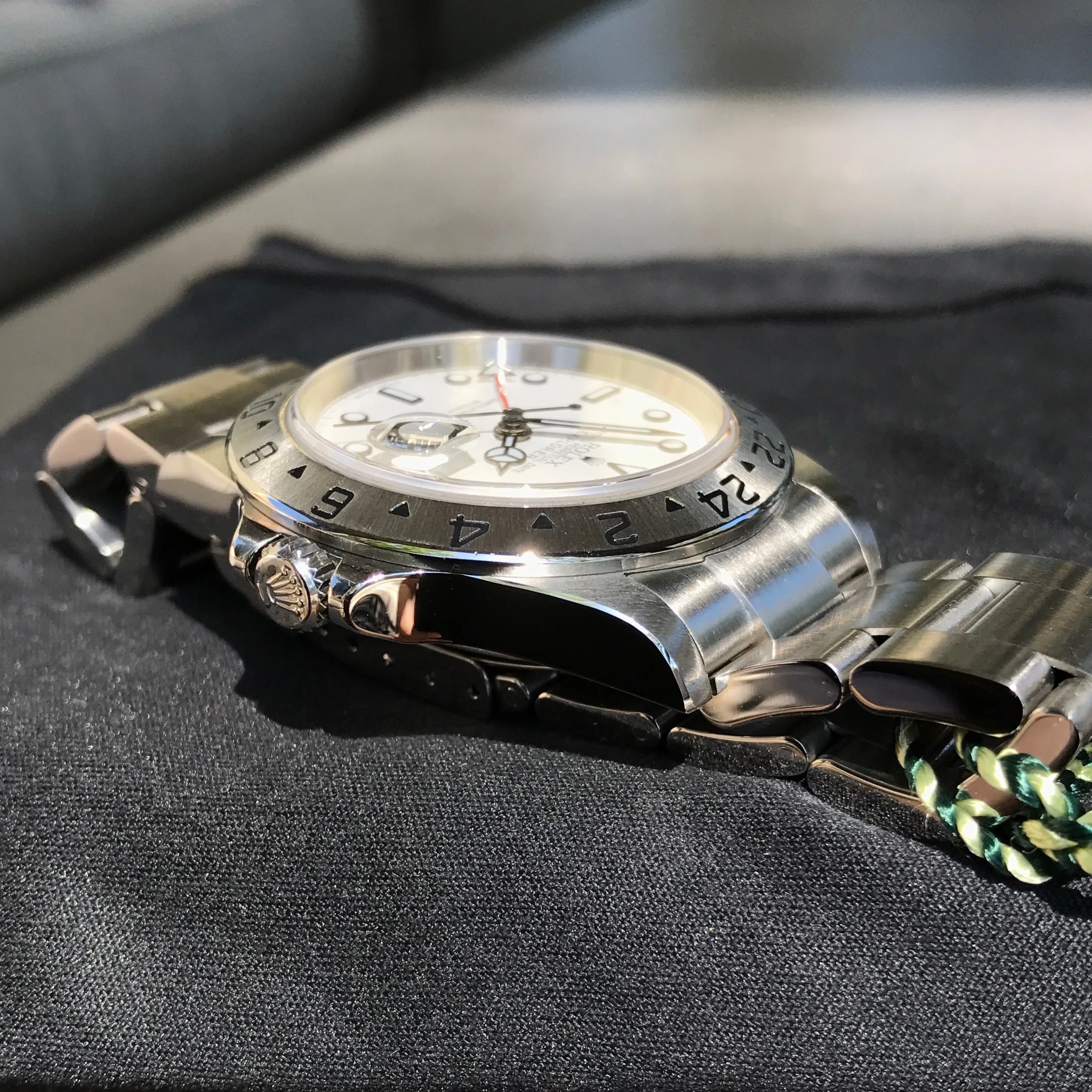 Rolex Explorer II 16570 Stainless Steel GMT Oyster "Z" Serial No Holes Automatic Wristwatch Box & Papers
