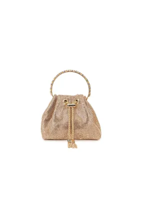 Rose Gold Crystal Pouch Evening Bag