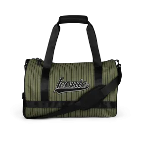 ROYAL Team Iconic. Athletix Mini Duffle Gym Bag Pinstripe Martini Olive and Blk