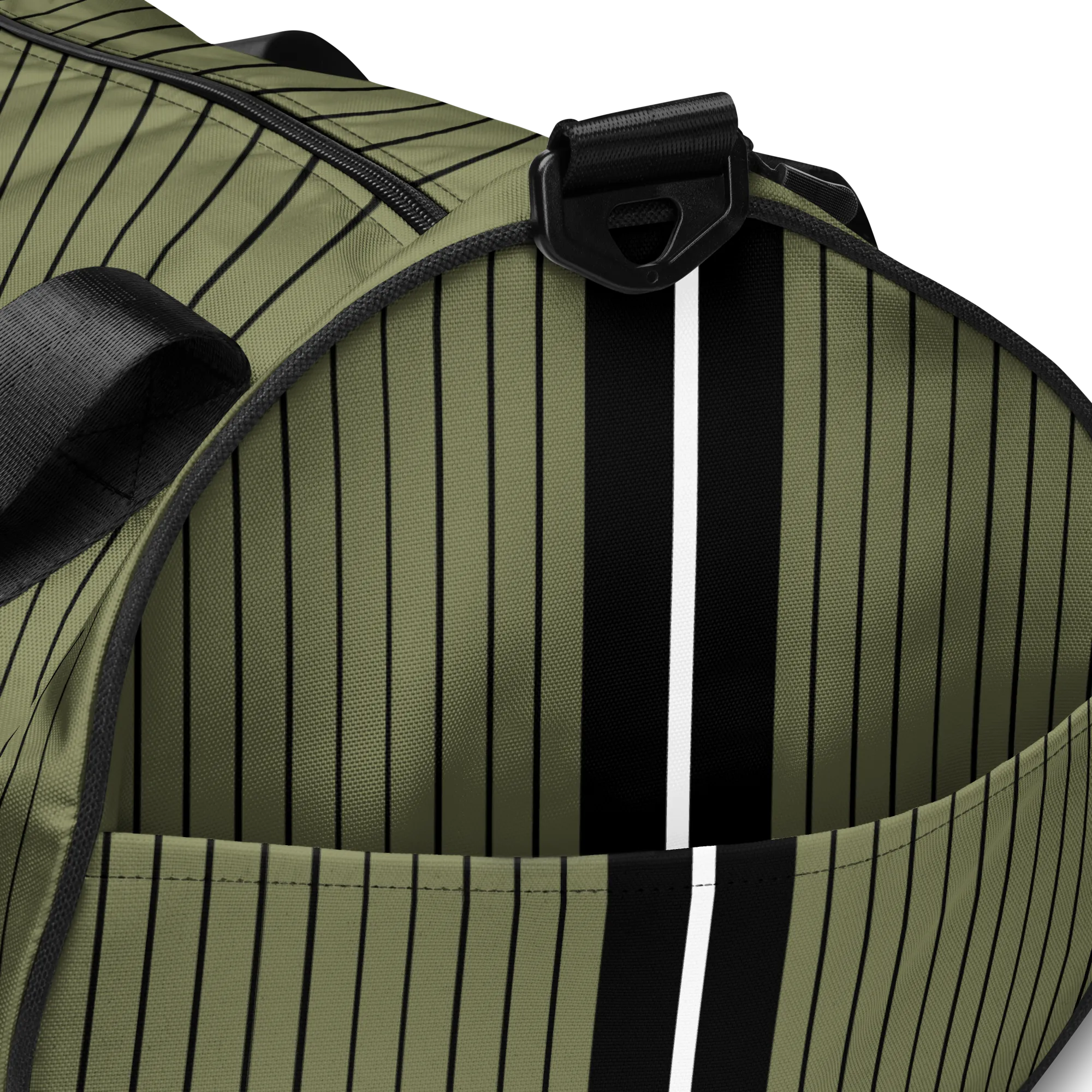 ROYAL Team Iconic. Athletix Mini Duffle Gym Bag Pinstripe Martini Olive and Blk