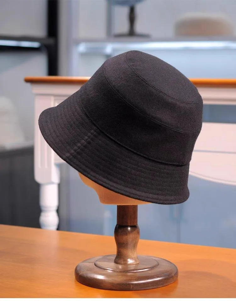 S M Large Customized Elegant Woolen Bucket Hat
