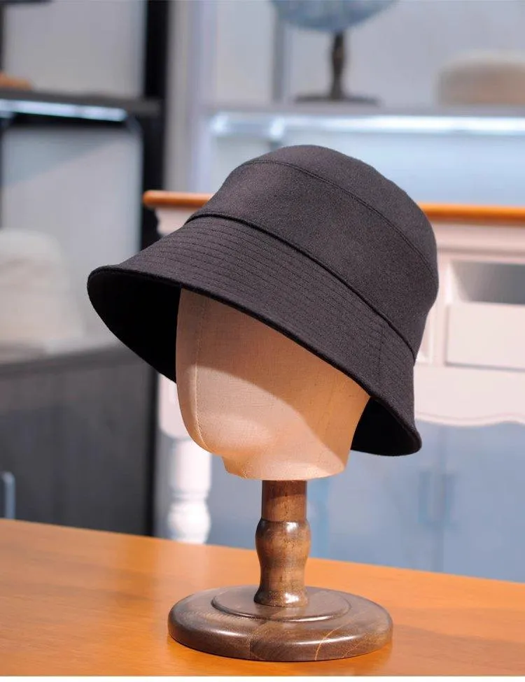 S M Large Customized Elegant Woolen Bucket Hat