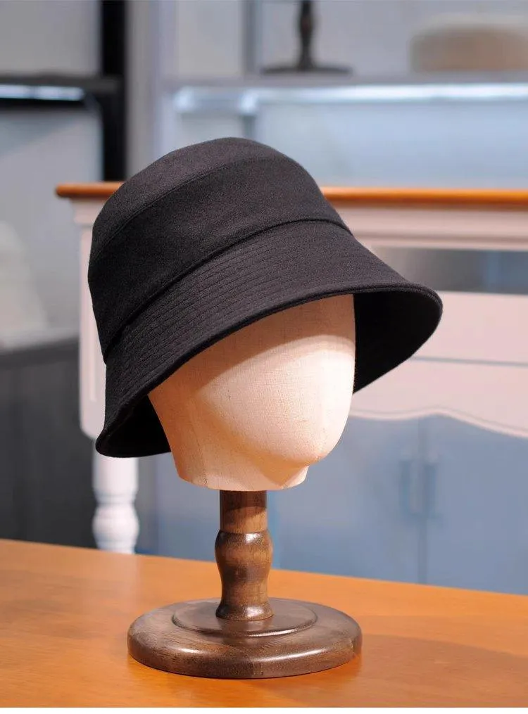 S M Large Customized Elegant Woolen Bucket Hat
