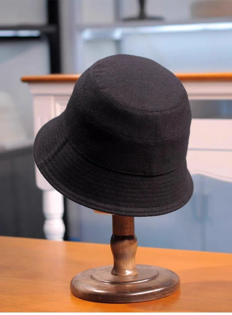 S M Large Customized Elegant Woolen Bucket Hat