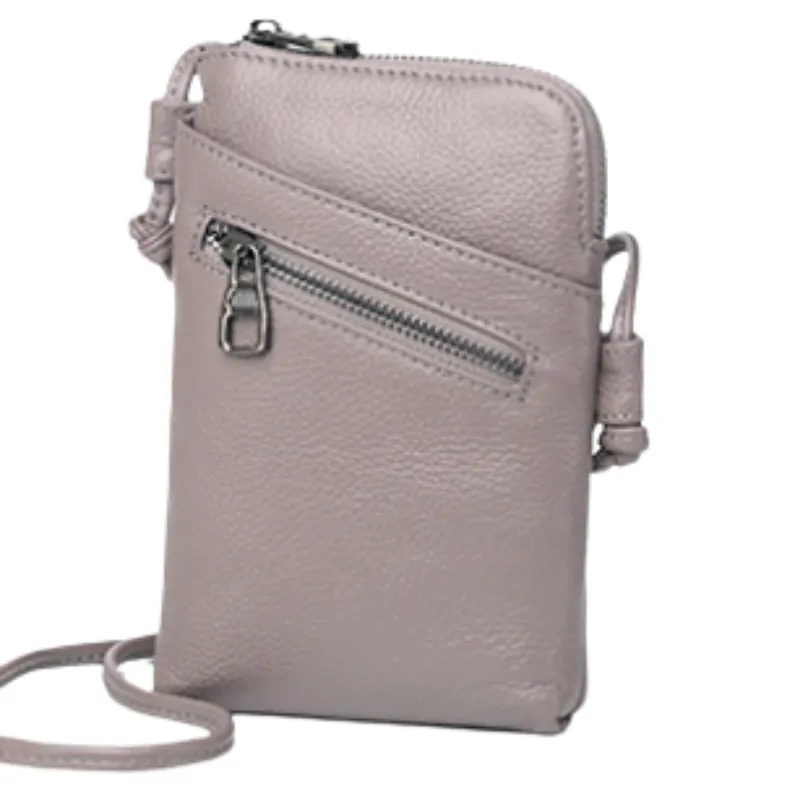 SALE NEW grey leather cross body bag