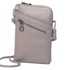 SALE NEW grey leather cross body bag
