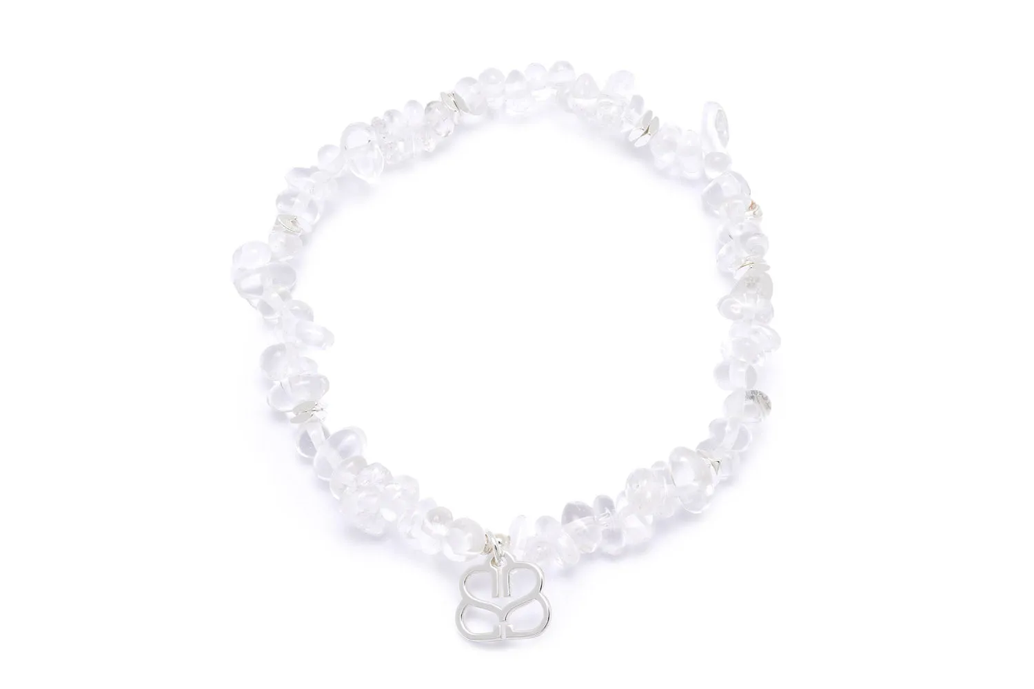 Sana Silver Beaded Rock Crystal Bracelet