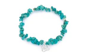 Sana Turquoise Howlite Silver Crystal Bracelet